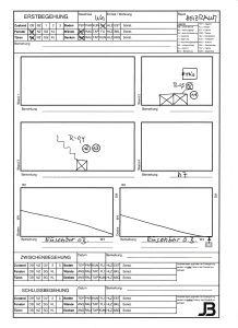 Zeichnerische Übertragung eines festgestellten treppenförmigen Risses und Angabe der maximalen Rissbreite in das Schadensprotokoll für den jeweiligen Raum.